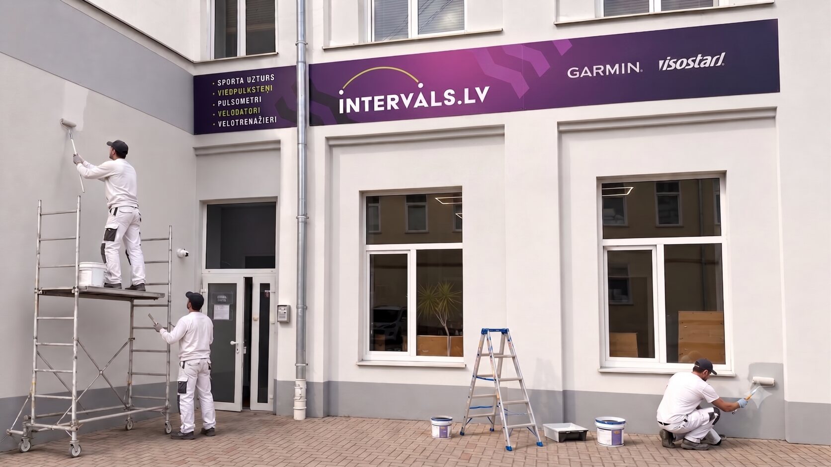 Intervals veikala fasādes remontdarbi Gustava Zemgala gatvē 71