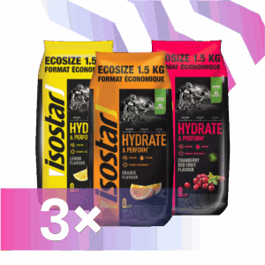 Isostar pulveris Hydrate & Perform Ecosize 1.5kg x 3 