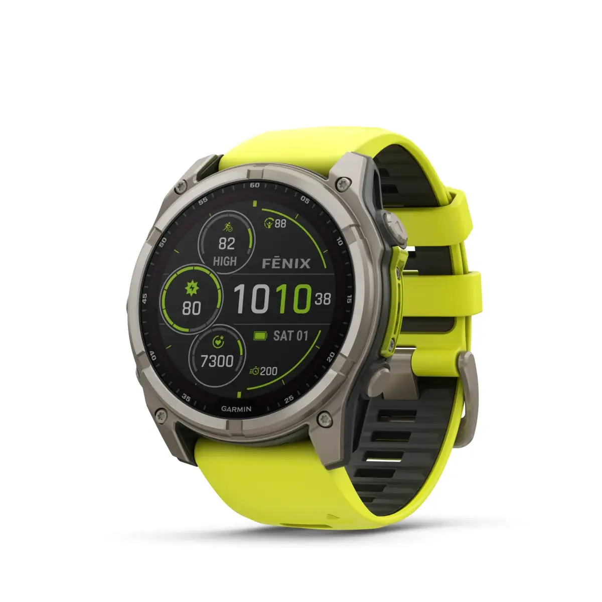 Garmin Fenix 8 Sapphire Solar Amp Yellow Graphite 51mm Titāna ar dzeltenu siksniņu 51mm