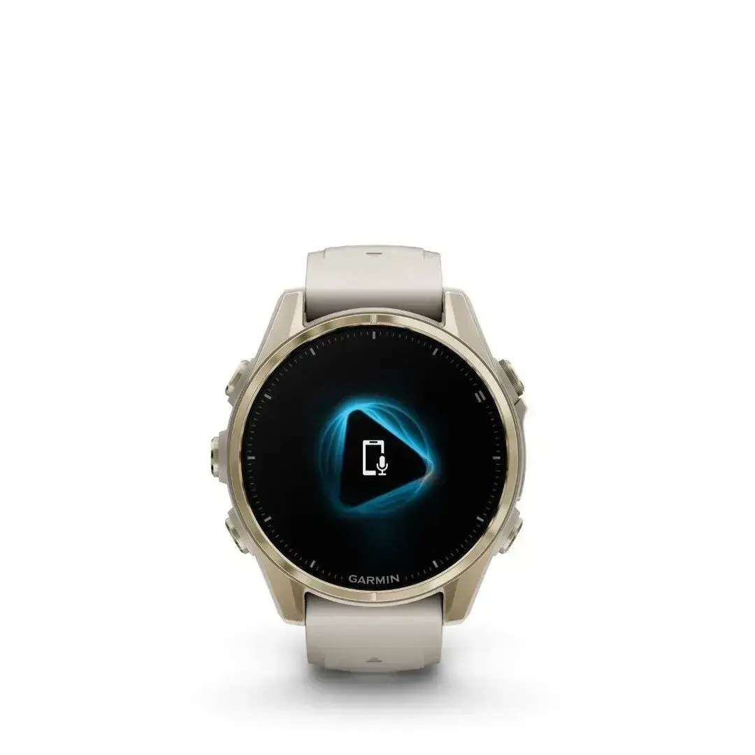 Garmin Fenix 8 AMOLED Sapphire Soft Gold Gray 43mm Maiga zelta krāsas ar pelēku siksniņu