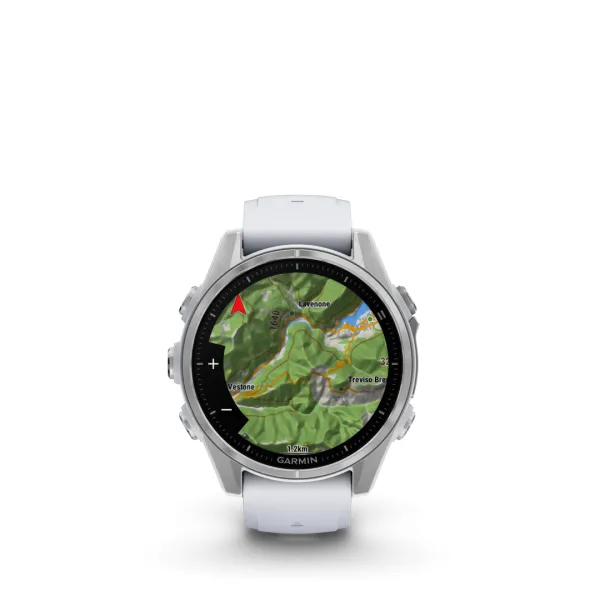 Garmin Fenix 8 AMOLED Whitestone 43mm Sudraba krāsā ar balta akmens krāsas siksniņu