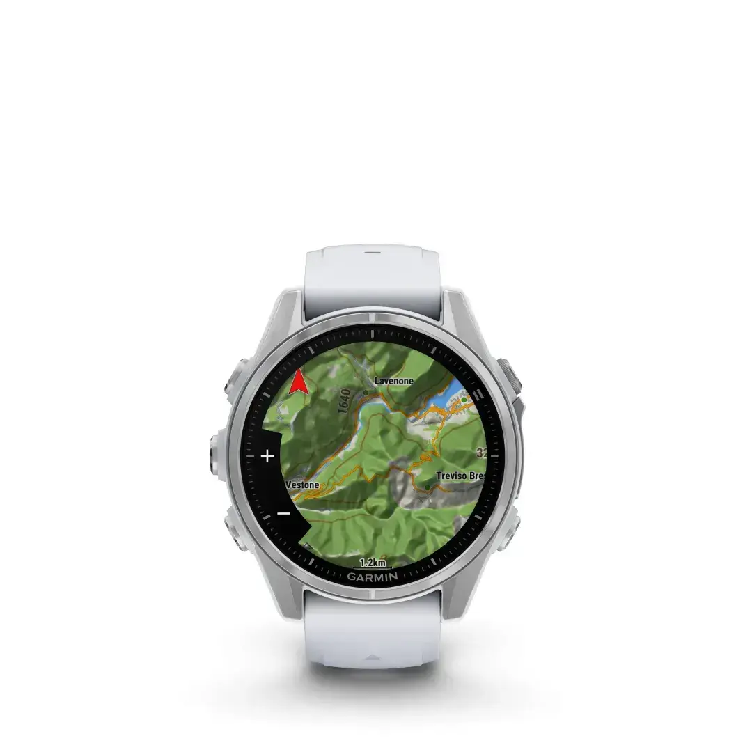 Garmin Fenix 8 AMOLED Whitestone 43mm Sudraba krāsā ar balta akmens krāsas siksniņu