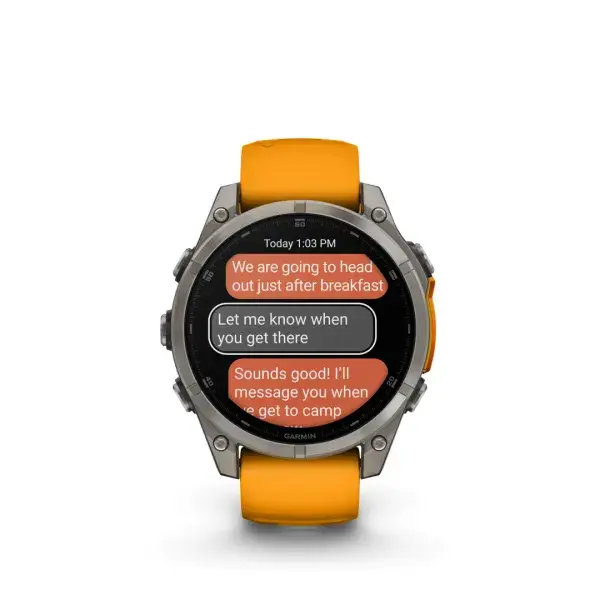 Garmin Fenix 8 AMOLED Sapphire Graphite Orange 51mm Titāna ar koši oranžu siksniņu 51mm