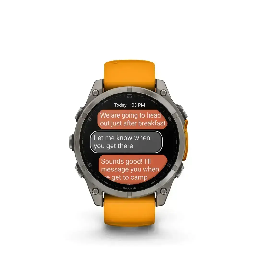 Garmin Fenix 8 AMOLED Sapphire Graphite Orange 51mm Titāna ar koši oranžu siksniņu 51mm