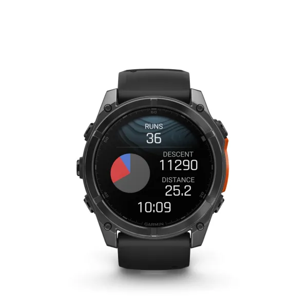 Garmin Fenix 8 AMOLED Slate Gray Black 51mm Akmens pelēkā krāsā ar melnu siksniņu 51mm
