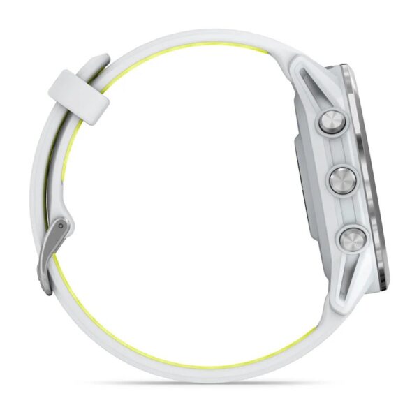 Garmin Forerunner 970 Whitestone Yellow  Titāns ar baltakmens ietvaru un baltakmens/caurspīdīgu amp dzeltenu siksniņu