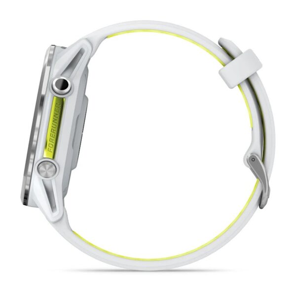 Garmin Forerunner 970 Whitestone Yellow  Titāns ar baltakmens ietvaru un baltakmens/caurspīdīgu amp dzeltenu siksniņu