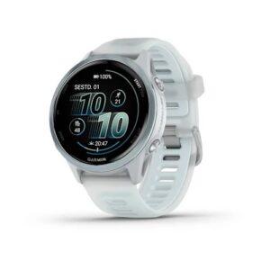 Garmin Forerunner 570 Cloud Blue 42mm Mākoņzils alumīnijs ar caurspīdīgu balta akmens/mākoņzilu siksniņu