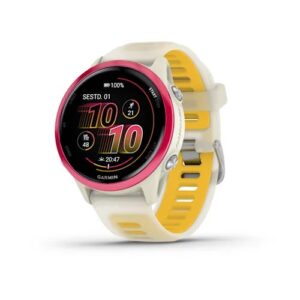 Garmin Forerunner 570 Raspberry 42mm Aveņu krāsas alumīnijs ar caurspīdīgu kaula/mango siksniņu