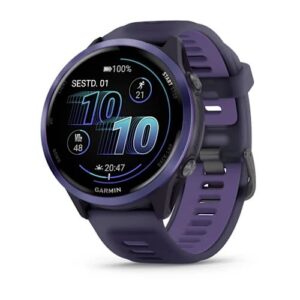 Garmin Forerunner 570 Indigo Purple 47mm Indigo krāsas alumīnijs ar caurspīdīgu karaliski violetu/indigo siksniņu