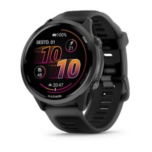 Garmin Forerunner 570 Slate Gray 47mm Zilganpelēkas krāsas alumīnijs ar caurspīdīgi melnu/melnu siksniņu