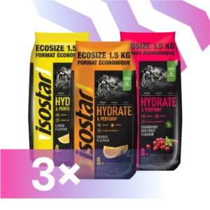 Isostar pulveris Hydrate & Perform Ecosize 1.5kg x 3 