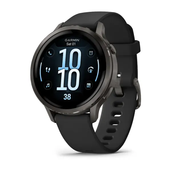 Venu 4 Slate Black 41mm Zilganpelēka kopā ar Melna silikona pulksteņa siksniņa