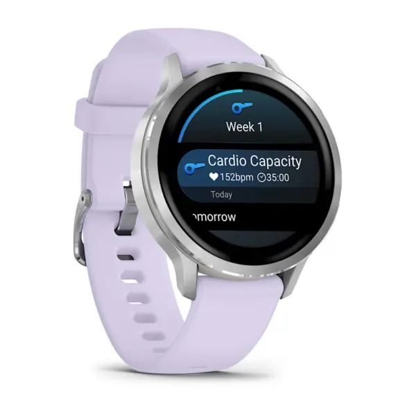 Venu 4 Silver Purple 41mm Sudraba krāsā ar violetu silikona siksniņu