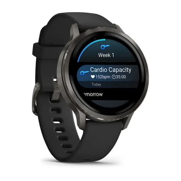 Venu 4 Slate Black 41mm Zilganpelēka kopā ar Melna silikona pulksteņa siksniņa