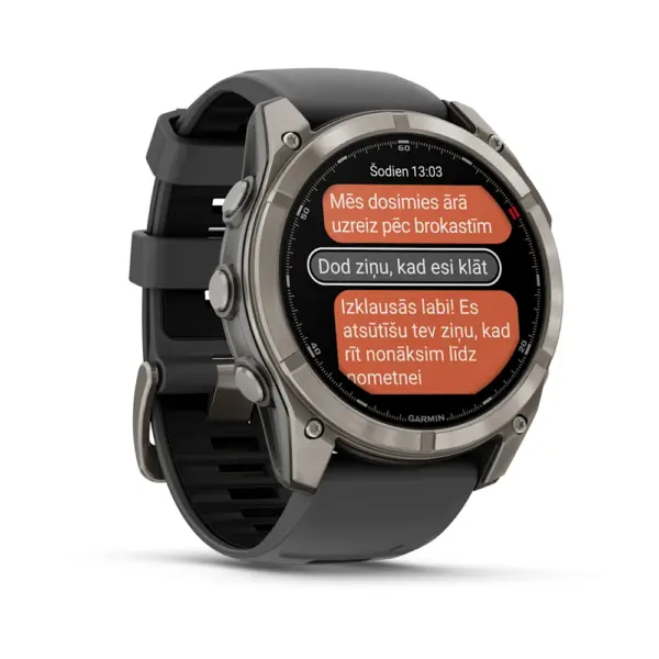 Garmin Fenix 8 Pro AMOLED Sapphire Graphite Black 51mm Titāns ar grafīta krāsas/melnu silikona siksniņu