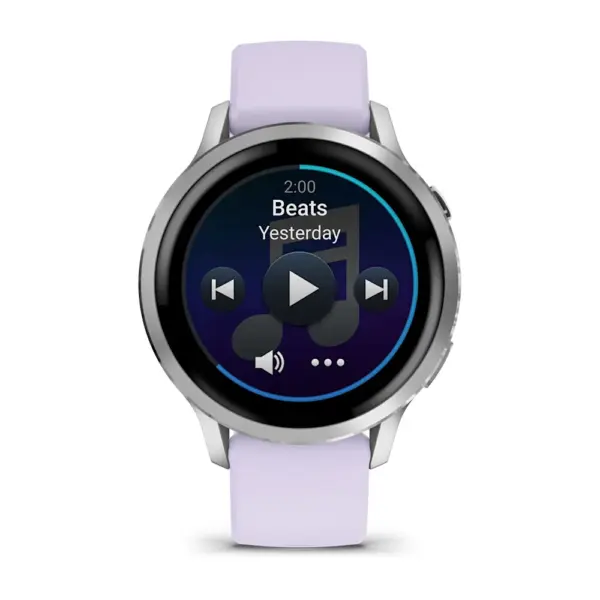 Venu 4 Silver Purple 41mm Sudraba krāsā ar violetu silikona siksniņu