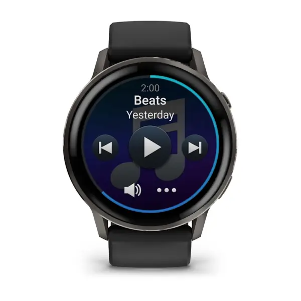 Venu 4 Slate Black 45mm Zilganpelēka kopā ar Melna silikona pulksteņa siksniņa 45mm
