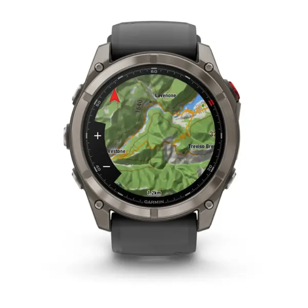 Garmin Fenix 8 Pro AMOLED Sapphire Graphite Black 51mm Titāns ar grafīta krāsas/melnu silikona siksniņu