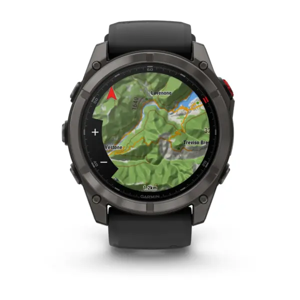 Garmin Fenix 8 Pro AMOLED Sapphire Graphite Black 47mm Titāns ar grafīta krāsas/melnu silikona siksniņu