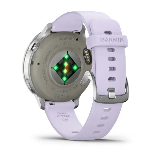 Venu 4 Silver Purple 41mm Sudraba krāsā ar violetu silikona siksniņu