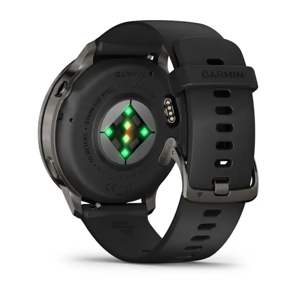 Venu 4 Slate Black 45mm Zilganpelēka kopā ar Melna silikona pulksteņa siksniņa 45mm