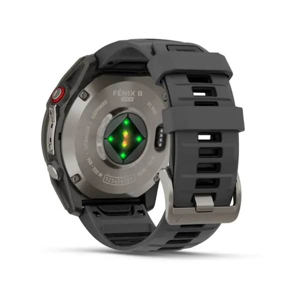 Garmin Fenix 8 Pro AMOLED Sapphire Graphite Black 51mm Titāns ar grafīta krāsas/melnu silikona siksniņu