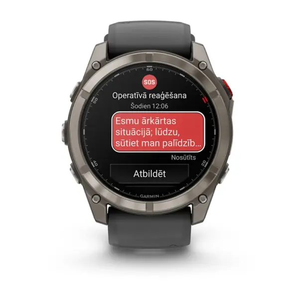 Garmin Fenix 8 Pro AMOLED Sapphire Graphite Black 51mm Titāns ar grafīta krāsas/melnu silikona siksniņu