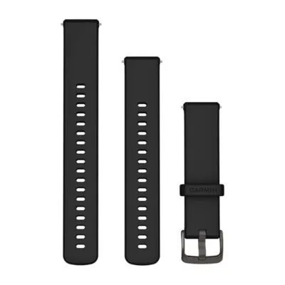 Garmin Quick Release 18 mm Watch Band Black Silicone / Slate