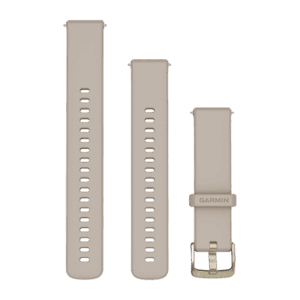 Franču pelēks, maiga zelta krāsas detaļām • Asīte / Quick Release • 18 mm • Silikons