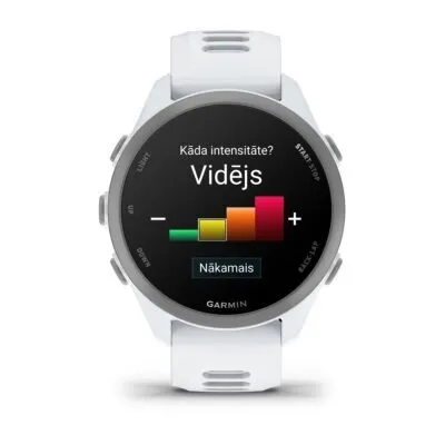 Garmin Forerunner 170 Baltā akmens krāsā ar balta akmens/mākoņu zilas krāsas siksniņu