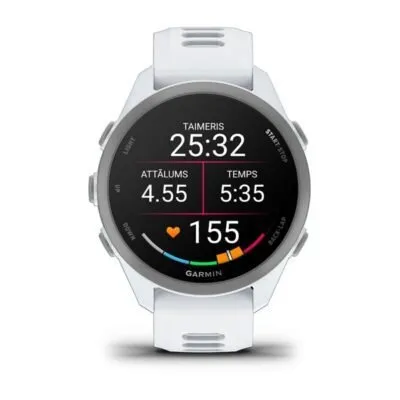 Garmin Forerunner 170 Baltā akmens krāsā ar balta akmens/mākoņu zilas krāsas siksniņu