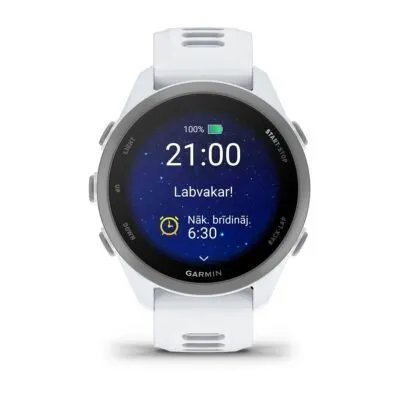 Garmin Forerunner 170 Baltā akmens krāsā ar balta akmens/mākoņu zilas krāsas siksniņu