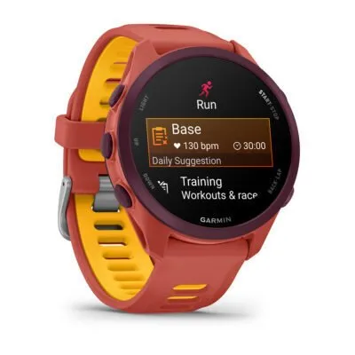 Garmin Forerunner 170 Music Sarkanīgi rozā ar sarkanīgi rozā/mango krāsas siksniņu
