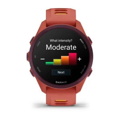 Garmin Forerunner 170 Music Sarkanīgi rozā ar sarkanīgi rozā/mango krāsas siksniņu