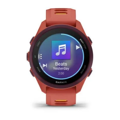 Garmin Forerunner 170 Music Sarkanīgi rozā ar sarkanīgi rozā/mango krāsas siksniņu