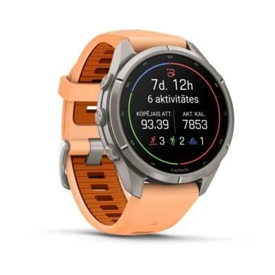 Garmin fēnix 9 Pro inReach 43 mm Titanium / Shell Pink / Autumn Orange Silicone