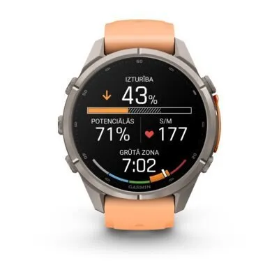 Garmin fēnix 9 Pro inReach 43 mm Titanium / Shell Pink / Autumn Orange Silicone