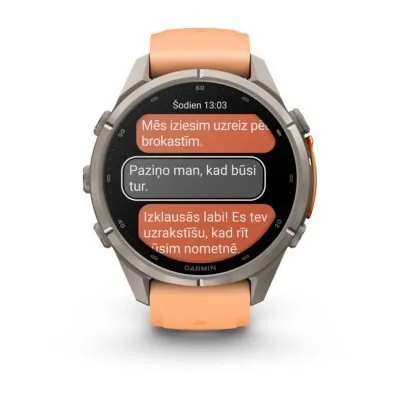 Garmin fēnix 9 Pro inReach 43 mm Titanium / Shell Pink / Autumn Orange Silicone