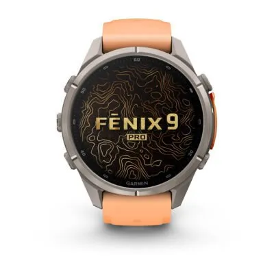 Garmin fēnix 9 Pro inReach 43 mm Titanium / Shell Pink / Autumn Orange Silicone