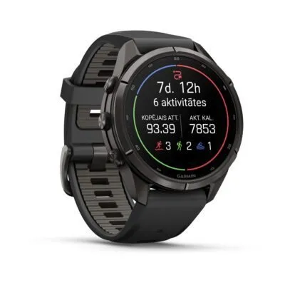 Garmin fēnix 9 Pro inReach 43 mm Carbon Gray DLC Titanium / Black / Pebble Grey Silicone