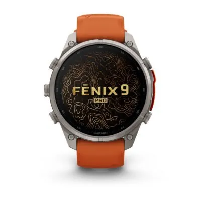 Garmin fēnix 9 Pro inReach 47 mm Titanium / Autumn Orange / Spark Orange Silicone