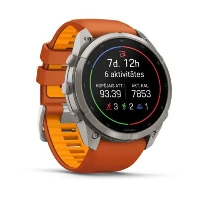 Garmin fēnix 9 Pro inReach 51 mm Titanium / Autumn Orange / Spark Orange Silicone