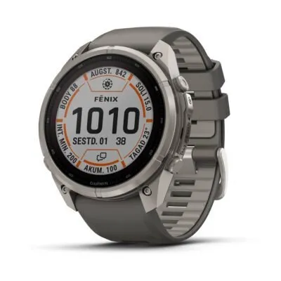 Garmin fēnix 9 Pro inReach Solar 51 mm Titanium / Pebble Grey Silicone