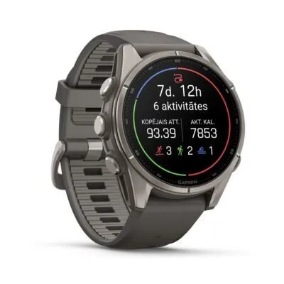 Garmin fēnix 9 43 mm Titanium / Pebble Grey Silicone