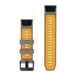 Garmin QuickFit 22 Watch Band Silver Gray / Yellow Flare Silicone