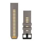 Garmin QuickFit 26 Watch Band Silver Grey / Yellow Flare Silicone