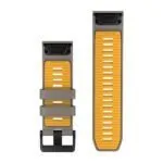 Garmin QuickFit 26 Watch Band Silver Grey / Yellow Flare Silicone