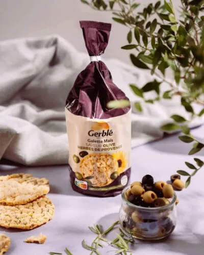 Gerblé kukurūzas galetes ar olīvu un zaļumu garšu 123.5g