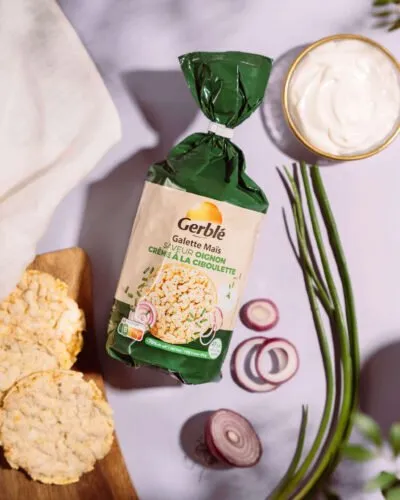 Gerblé kukurūzas galetes ar sīpolu un krējuma garšu 123.5g